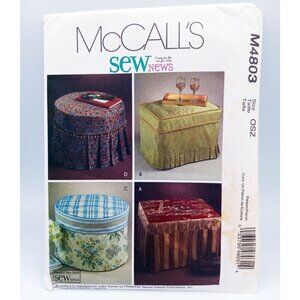 McCalls Pattern M4803 Sew News One Size for Ottoman Slipcovers Home Decor Uncut